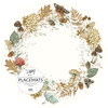 Pack of 24 Tear Off Round Paper Placemats - Mushroom & Buttersly Design - 16 In Diameter from Primitives by Kathy