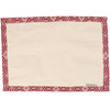 Set of 4 Rectangular Cotton Table Placemats - Red & Cream Diamond Pattern 19x13 from Primitives by Kathy