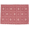 Set of 4 Rectangular Cotton Table Placemats - Red & Cream Diamond Pattern 19x13 from Primitives by Kathy