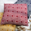 Decorative Cotton Throw Pillow - Red & Cream Checkered Pattern 18x18 from Primitives by Kathy