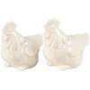 White Glaze Ceramic Chickens Salt And Pepper Shakers Set - Farmhouse Collection from Primitives by Kathy