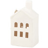 Decorative Lighted White Ceramic Winter House Figurine (Battery Operated) 4.75 Inch from Primitives by Kathy