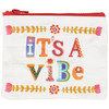 Double Sided Zipper Wallet - It's A Vibe - Floral Design 5.25 In x 4.25 In from Primitives by Kathy