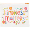 Double Sided Zipper Pouch Handbag - Kindness Matters - Colorful Floral Design from Primitives by Kathy