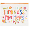 Double Sided Zipper Pouch Handbag - Kindness Matters - Colorful Floral Design from Primitives by Kathy