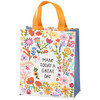 Double Sided Daily Tote Bag - Make Today A Great Day - Colorful Floral Design from Primitives by Kathy