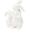 White Stoneware Bunny Rabbit Duo Figurine 5.75 Inch from Primitives by Kathy