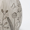 Stoneware Egg Figurine - Debossed Flowers & Butterfly Design 5.25 In - Easter & Spring Collection from Primitives by Kathy