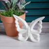White Stoneware Sculpted Butterfly Figurine 5.25 Inch - Easter & Spring Collection from Primitives by Kathy