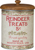 Holiday Reindeer Treats Decorative Vintage Themed Tin Canister With Wooden Lid 8.25 Inch from Primitives by Kathy