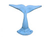 Handcrafted Rustic Light Blue Cast Iron Decorative Whale Tail Hook 5" from Hampton Creations