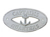 Handcrafted Whitewashed Cast Iron Captains Quarters with Anchor Sign 8" from Hampton Creations Handcrafted Whitewashed Cast Iron Captains Quarters with Anchor Sign 8" from Hampton Creations