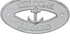 Handcrafted Whitewashed Cast Iron Welcome Aboard with Anchor Sign 8" from Hampton Creations