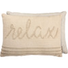 Decorative Cotton Throw Pillow - Relax Knobby Canvas Backed 20x14 from Primitives by Kathy