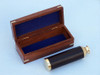 Handcrafted Deluxe Class Captain's Brass - Leather Spyglass Telescope 15" w/ Rosewood Box from Hampton Creations Handcrafted Deluxe Class Captain's Brass - Leather Spyglass Telescope 15" w/ Rosewood Box from Hampton Creations