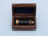 Handcrafted Deluxe Class Scout's Antique Brass Leather Spyglass Telescope 7" with Rosewood Box from Hampton Creations Handcrafted Deluxe Class Scout's Antique Brass Leather Spyglass Telescope 7" with Rosewood Box from Hampton Creations