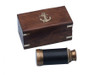 Handcrafted Deluxe Class Scout's Antique Brass Leather Spyglass Telescope 7" with Rosewood Box from Hampton Creations Handcrafted Deluxe Class Scout's Antique Brass Leather Spyglass Telescope 7" with Rosewood Box from Hampton Creations
