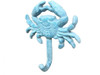 Handcrafted Rustic Light Blue Whitewashed Cast Iron Wall Mounted Crab Hook 5" from Hampton Creations Handcrafted Rustic Light Blue Whitewashed Cast Iron Wall Mounted Crab Hook 5" from Hampton Creations