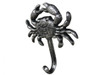Handcrafted Rustic Silver Cast Iron Wall Mounted Crab Hook 5" from Hampton Creations Handcrafted Rustic Silver Cast Iron Wall Mounted Crab Hook 5" from Hampton Creations