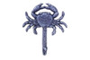 Handcrafted Rustic Dark Blue Cast Iron Wall Mounted Crab Hook 5" from Hampton Creations Handcrafted Rustic Dark Blue Cast Iron Wall Mounted Crab Hook 5" from Hampton Creations