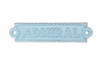 Handcrafted Rustic Light Blue Cast Iron Admiral Sign 6" from Hampton Creations