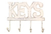 Handcrafted Whitewashed Cast Iron Keys Hooks 8" from Hampton Creations Handcrafted Whitewashed Cast Iron Keys Hooks 8" from Hampton Creations