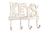 Handcrafted Whitewashed Cast Iron Keys Hooks 8" from Hampton Creations Handcrafted Whitewashed Cast Iron Keys Hooks 8" from Hampton Creations