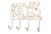 Handcrafted Whitewashed Cast Iron Keys Hooks 8" from Hampton Creations Handcrafted Whitewashed Cast Iron Keys Hooks 8" from Hampton Creations