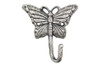 Handcrafted Rustic Silver Cast Iron Butterfly Hook 6" from Hampton Creations Handcrafted Rustic Silver Cast Iron Butterfly Hook 6" from Hampton Creations