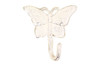 Handcrafted Whitewashed Cast Iron Butterfly Hook 6" from Hampton Creations