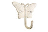 Handcrafted Whitewashed Cast Iron Butterfly Hook 6" from Hampton Creations
