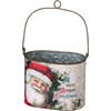 Set of 3 Nested Galvanized Metal Buckets Santa Merry Christmas from Primitives by Kathy