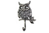 Handcrafted Rustic Silver Cast Iron Owl Hook 6" from Hampton Creations