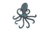 Handcrafted Seaworn Blue Cast Iron Wall Mounted Decorative Octopus Hooks 7" from Hampton Creations Handcrafted Seaworn Blue Cast Iron Wall Mounted Decorative Octopus Hooks 7" from Hampton Creations
