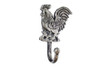 Handcrafted Rustic Silver Cast Iron Rooster Hook 7" from Hampton Creations Handcrafted Rustic Silver Cast Iron Rooster Hook 7" from Hampton Creations