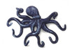 Handcrafted Rustic Dark Blue Cast Iron Octopus Hook 11" from Hampton Creations Handcrafted Rustic Dark Blue Cast Iron Octopus Hook 11" from Hampton Creations