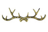 Handcrafted Rustic Gold Cast Iron Antler Wall Hooks 15" from Hampton Creations