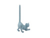 Handcrafted Rustic Light Blue Cast Iron Cat Extra Toilet Paper Stand 10" from Hampton Creations