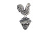 Handcrafted Rustic Silver Cast Iron Rooster Bottle Opener 6" from Hampton Creations