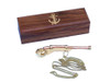 Handcrafted Solid Brass/Copper Boatswain (Bosun) Whistle w Rosewood Box 5" from Hampton Creations