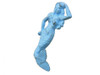 Handcrafted Rustic Light Blue Cast Iron Mermaid Hook 6" from Hampton Creations