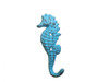 Handcrafted Rustic Light Blue Cast Iron Seahorse Hook 5" from Hampton Creations Handcrafted Rustic Light Blue Cast Iron Seahorse Hook 5" from Hampton Creations