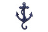 Handcrafted Rustic Dark Blue Cast Iron Anchor Hook 5" from Hampton Creations Handcrafted Rustic Dark Blue Cast Iron Anchor Hook 5" from Hampton Creations