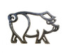 Handcrafted Rustic Silver Cast Iron Pig Shaped Trivet 8" from Hampton Creations Handcrafted Rustic Silver Cast Iron Pig Shaped Trivet 8" from Hampton Creations
