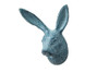 Handcrafted Rustic Dark Blue Whitewashed Cast Iron Decorative Rabbit Hook 5" from Hampton Creations Handcrafted Rustic Dark Blue Whitewashed Cast Iron Decorative Rabbit Hook 5" from Hampton Creations