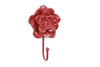 Handcrafted Rustic Red Cast Iron Decorative Rose Hook 7" from Hampton Creations Handcrafted Rustic Red Cast Iron Decorative Rose Hook 7" from Hampton Creations