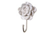 Handcrafted Whitewashed Cast Iron Decorative Rose Hook 7" from Hampton Creations Handcrafted Whitewashed Cast Iron Decorative Rose Hook 7" from Hampton Creations