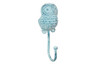 Handcrafted Rustic Dark Blue Whitewashed Cast Iron Decorative Owl Hook 6" from Hampton Creations Handcrafted Rustic Dark Blue Whitewashed Cast Iron Decorative Owl Hook 6" from Hampton Creations