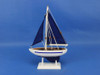 Handcrafted Wooden Blue Sailboat with Blue Sails Christmas Tree Ornament 9" from Hampton Creations