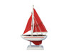 Handcrafted Wooden Red Pacific Sailer with Red Sails Model Sailboat Decoration 9" from Hampton Creations